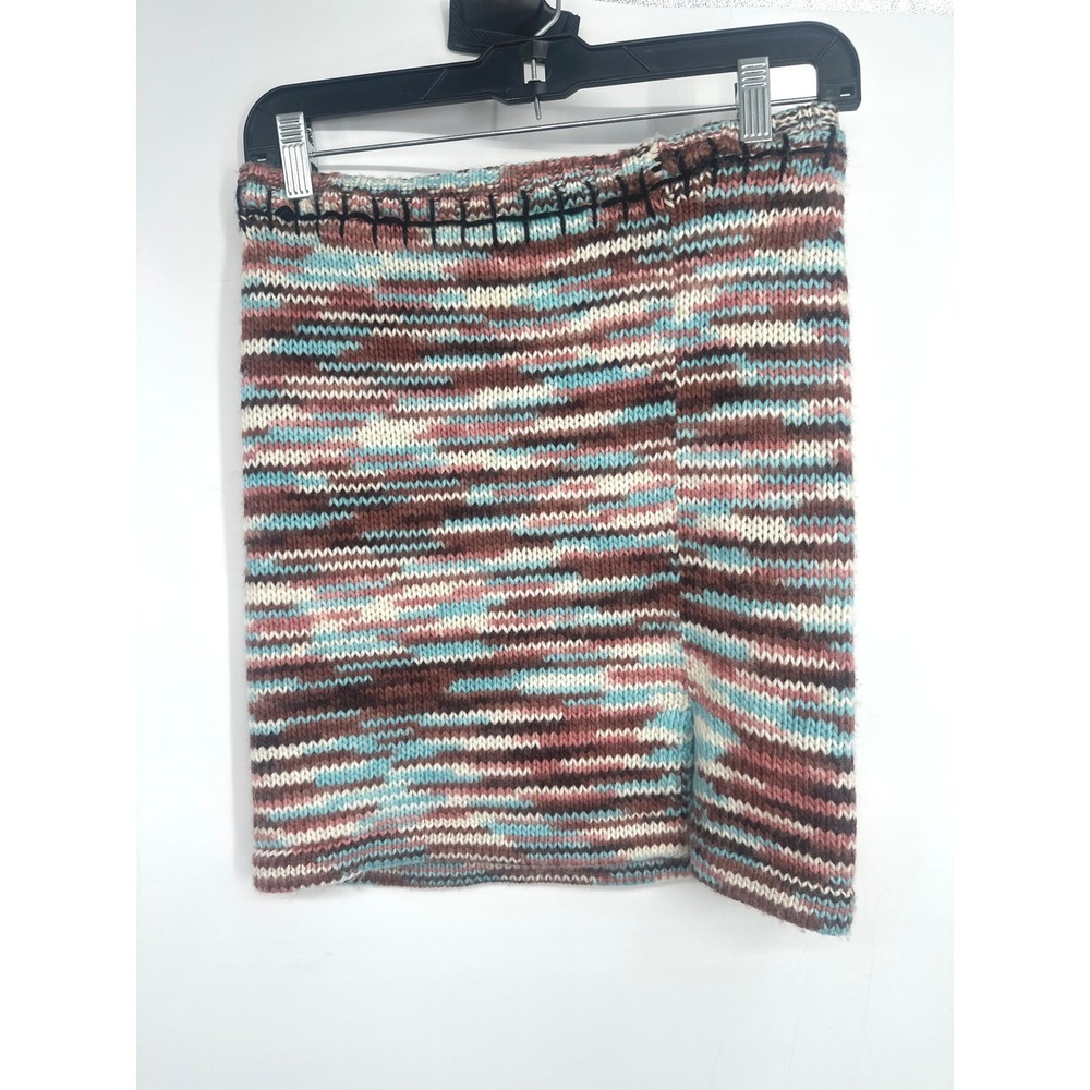The Ragged Priest Skirt Women M Multi Space Dye Knit Mini Short Boho Festival
